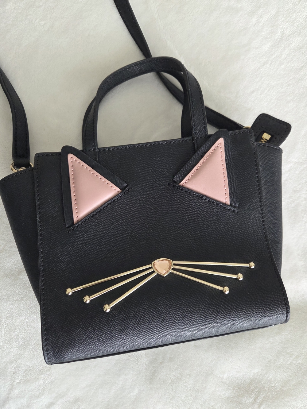 kate spade Black Mini Cat Crossbody
